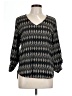 Alice Blue 100% Polyester Black 3/4 Sleeve Blouse Size L - photo 1
