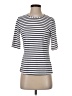 Lands' End Stripes Ivory Short Sleeve Turtleneck Size XS - photo 1