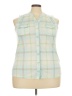 New York Laundry 100% Polyester Green Sleeveless Blouse Size 2X - photo 1