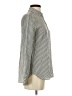 Everlane 100% Silk Stripes Gray Long Sleeve Silk Top Size 2 - photo 4