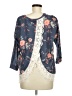 Love on a Hanger Floral Blue 3/4 Sleeve Blouse Size M - photo 2