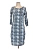 Smashed Lemon Chevron-herringbone Blue Casual Dress Size 10 - photo 1