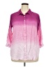 Intro Color Block Pink 3/4 Sleeve Button-Down Shirt Size 2X - photo 1