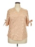 Shein Tan Short Sleeve Blouse Size XXL - photo 1
