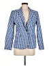 J.Crew 100% Linen Checkered-gingham Blue Blazer Size 6 - photo 1