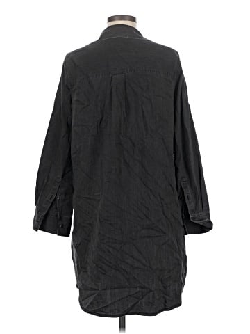 Madewell Black Denim Shirtdress (view 2)