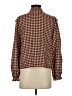 Zara Houndstooth Brown Long Sleeve Blouse Size S - photo 2