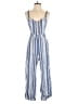 Express 100% Rayon Stripes Blue Jumpsuit Size M - photo 1