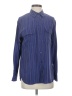 Equipment 100% Silk Stripes Blue Long Sleeve Silk Top Size XS - photo 1