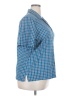 Assorted Brands Checkered-gingham Blue Short Sleeve Button-Down Shirt Size XXL (estimated) - photo 4