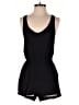 Aqua 100% Rayon Solid Black Romper Size S - photo 1