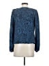 Tory Burch 100% Silk Blue Long Sleeve Silk Top Size 4 - photo 2