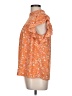 DR2 100% Polyester Orange Short Sleeve Blouse Size L - photo 5