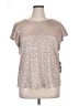 Halogen 100% Polyester Animal Print Silver Short Sleeve T-Shirt Size XL - photo 1