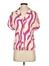 MNG Animal Print Pink Short Sleeve Blouse Size 4 - photo 1