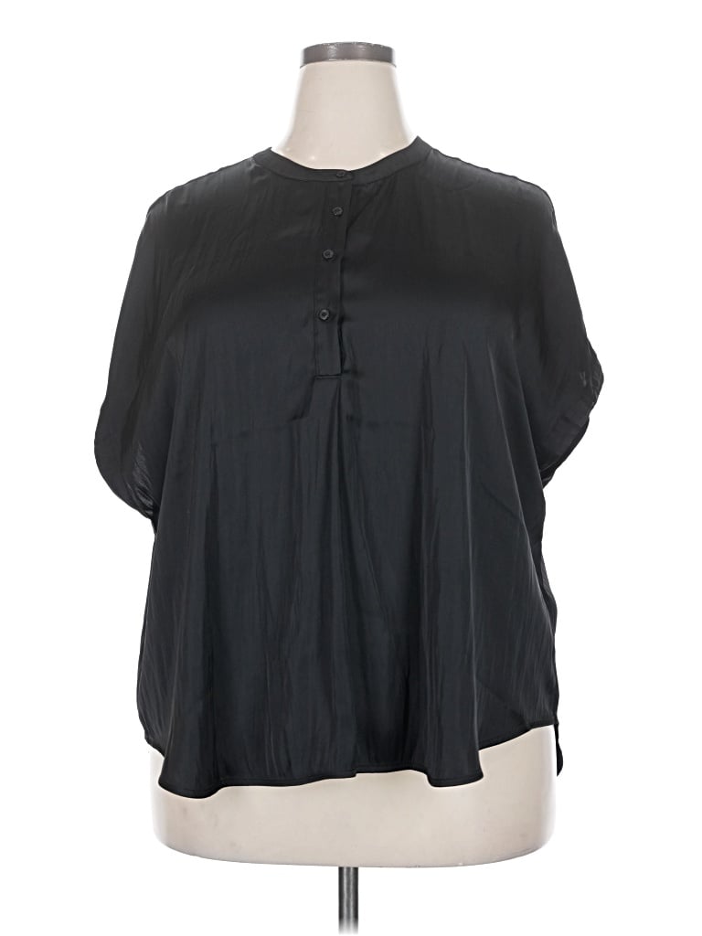 Pre-owned Old Navy Short Sleeve Blouse In Black