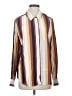 Rails 100% Silk Stripes Brown Button-Down Shirt Size L - photo 1