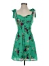 City Studio 100% Polyester Floral Green Casual Dress Size 0 - photo 1