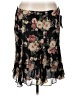 Chaps 100% Polyester Floral Black Casual Skirt Size XL - photo 1