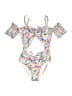 Monnalisa Floral White One Piece Swimsuit Size S (estimated, toddler) - photo 1