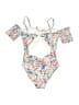 Monnalisa Floral White One Piece Swimsuit Size S (estimated, toddler) - photo 2