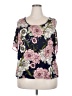 Naif Floral Pink Short Sleeve Blouse Size 2X - photo 1