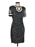 A.J. Bari 100% Silk Graphic Black Cocktail Dress Size 4 - photo 1