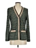 MING WANG Tweed Color Block Green Cardigan Size XS - photo 1