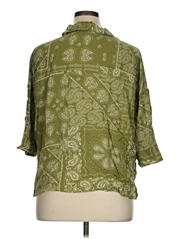 Zara 3/4 Sleeve Button-Down Shirt (view 2)