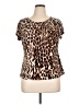 Worthington Animal Print Brown Short Sleeve Blouse Size XL (petite) - photo 1