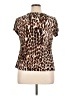 Worthington Animal Print Brown Short Sleeve Blouse Size XL (petite) - photo 2
