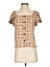Madewell Checkered-gingham Brown Short Sleeve Blouse Size XXS - photo 1