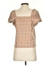 Madewell Checkered-gingham Brown Short Sleeve Blouse Size XXS - photo 2