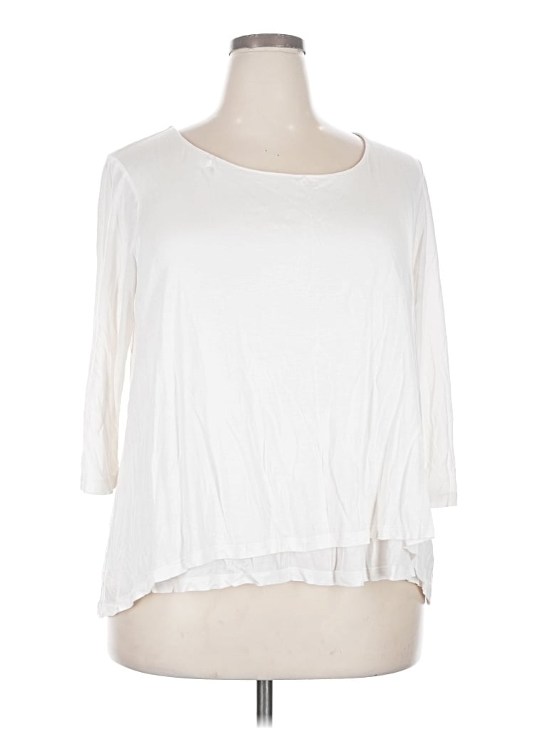 Pre-owned Purejill 3/4 Sleeve T-shirt In Ivory