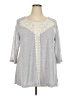 Gilli 100% Cotton Gray 3/4 Sleeve Top Size 2X - photo 1