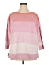 T by Talbots 100% Cotton Color Block Pink Pullover Sweater Size 2X - photo 1