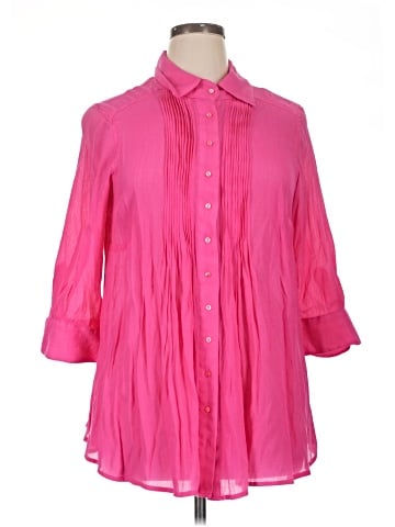 Alfani 3/4 Sleeve Button-Down Shirt (view 1)