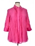 Alfani Pink 3/4 Sleeve Button-Down Shirt Size 0X - photo 1
