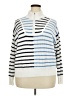 Time and Tru Stripes White Pullover Sweater Size 20 - photo 1