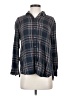 Treasure & Bond 100% Rayon Plaid Blue Long Sleeve Button-Down Shirt Size S - photo 1