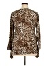 Robert Louis Animal Print Brown Long Sleeve Blouse Size XL - photo 2