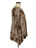 Robert Louis Animal Print Brown Long Sleeve Blouse Size XL - photo 4