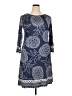 Mt Collection Print Blue Casual Dress Size XXL - photo 1