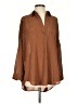 French Connection Brown Long Sleeve Blouse Size S - photo 1