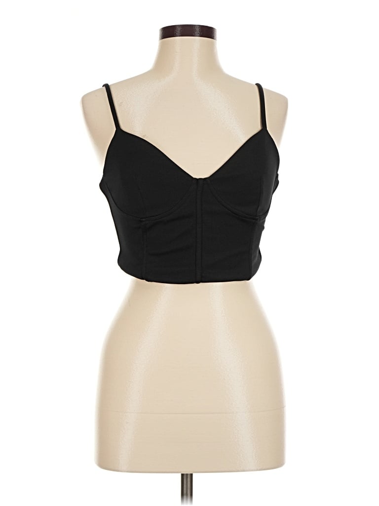 Pre-owned Zara Sleeveless Top Black Sweetheart Neckline Tops