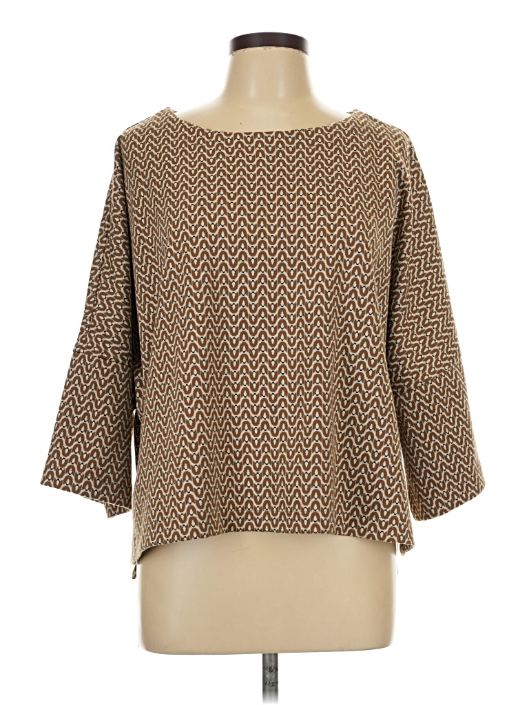 Pre-owned Max Studio 3/4 Sleeve Blouse In Brown