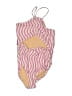 Unbranded Stripes Pink One Piece Swimsuit Size L (estimated, baby) - photo 1
