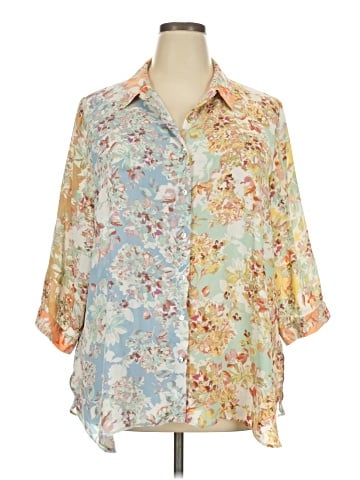 Rose + Olive 3/4 Sleeve Blouse (view 1)