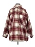 Zara Plaid Burgundy Coat Size S - photo 1