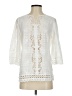 Chico's 100% Cotton Ivory 3/4 Sleeve Blouse Size Sm Petite (0) - photo 1